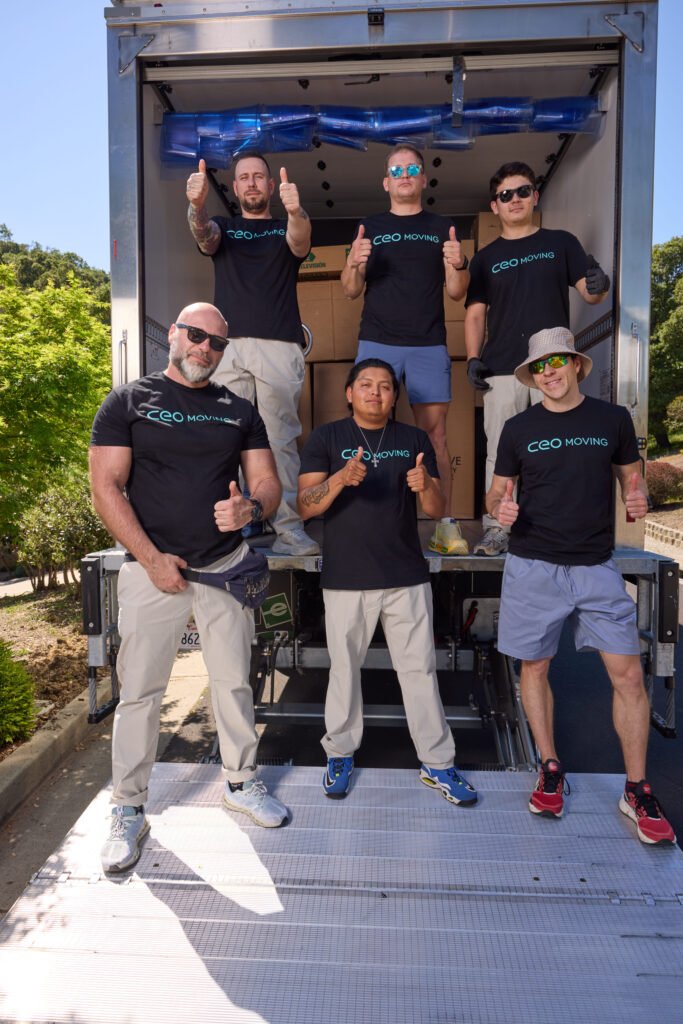 CEO Moving crew in front of their moving truck, ready for piano moving jobs in the Bay Area